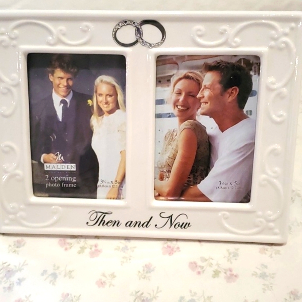 Malden then and now double picture frame